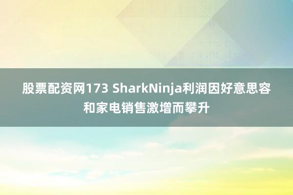 股票配资网173 SharkNinja利润因好意思容和家电销售激增而攀升