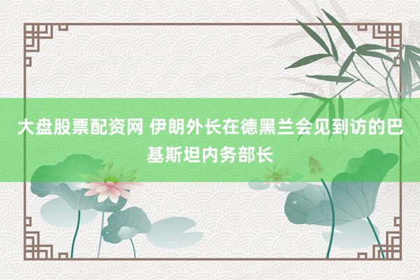 大盘股票配资网 伊朗外长在德黑兰会见到访的巴基斯坦内务部长